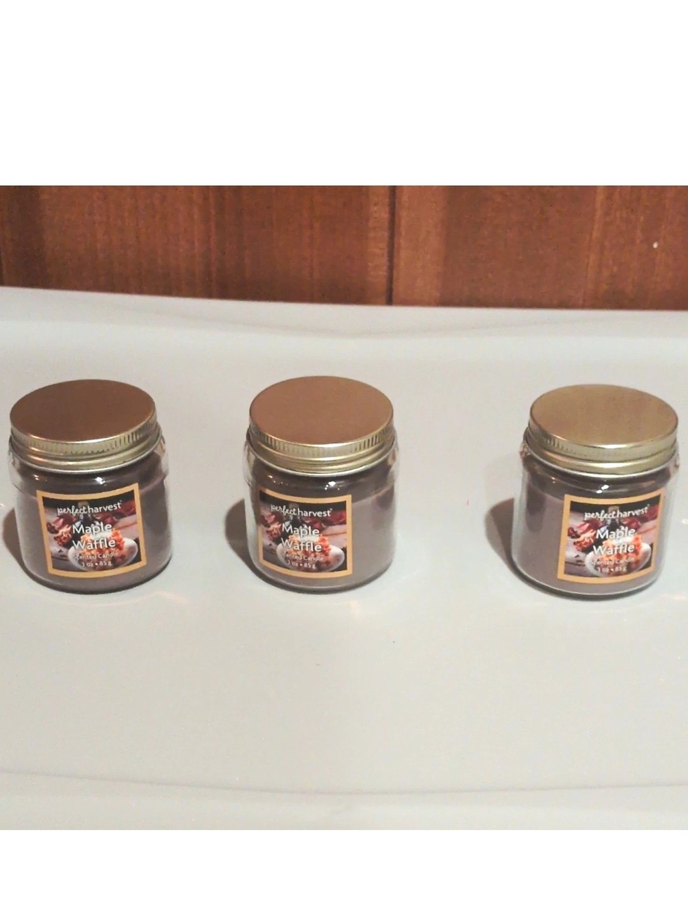 Perfect Harvest Maple Waffle Scented Jar Candle 3 oz Glass Jar 3-Pack